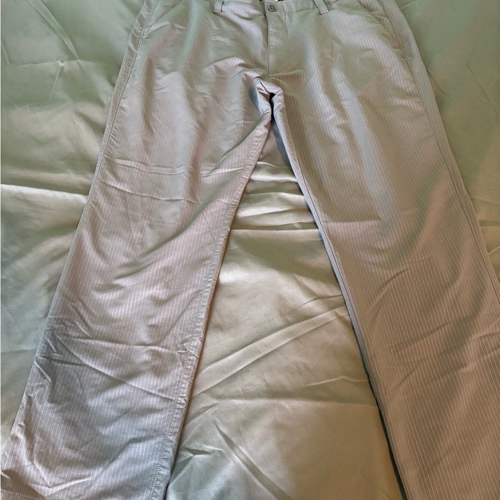 Under Armour Men's Light Gray Striped Golf Pants
